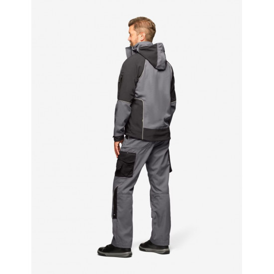 Walter, softshell jas, grijs-zwart
