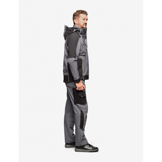 Walter, softshell jas, grijs-zwart