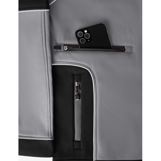 Walter, softshell jas, grijs-zwart