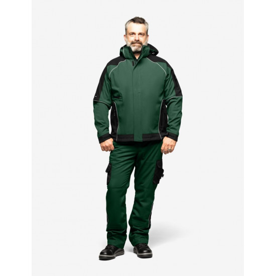 Walter, softshell jas, groen-zwart