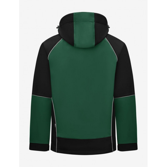 Walter, softshell jas, groen-zwart