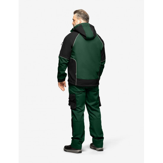 Walter, softshell jas, groen-zwart