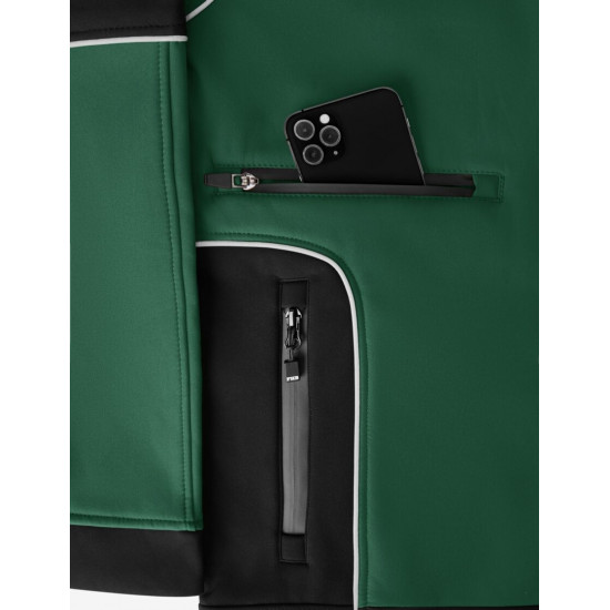 Walter, softshell jas, groen-zwart