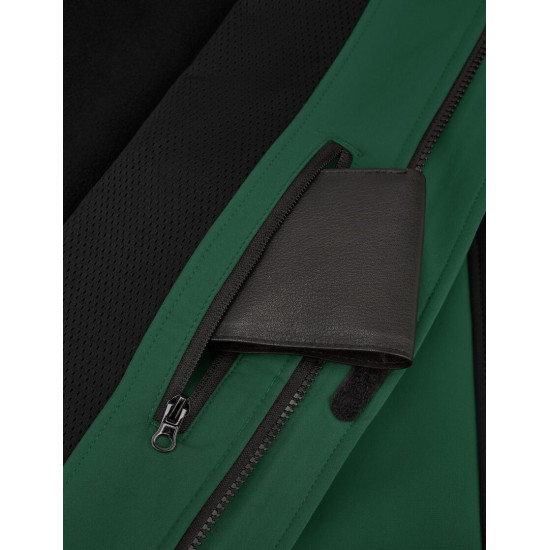 Walter, softshell jas, groen-zwart