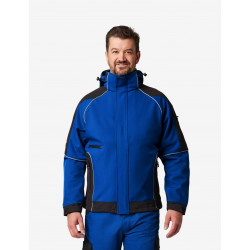 Walter, softshell jas, korenblauw-zwart