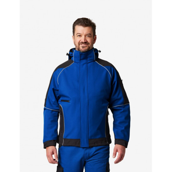 Walter, softshell jas, korenblauw-zwart