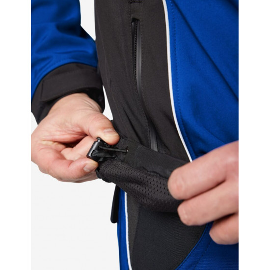 Walter, softshell jas, korenblauw-zwart