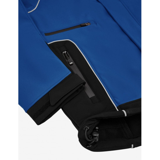 Walter, softshell jas, korenblauw-zwart