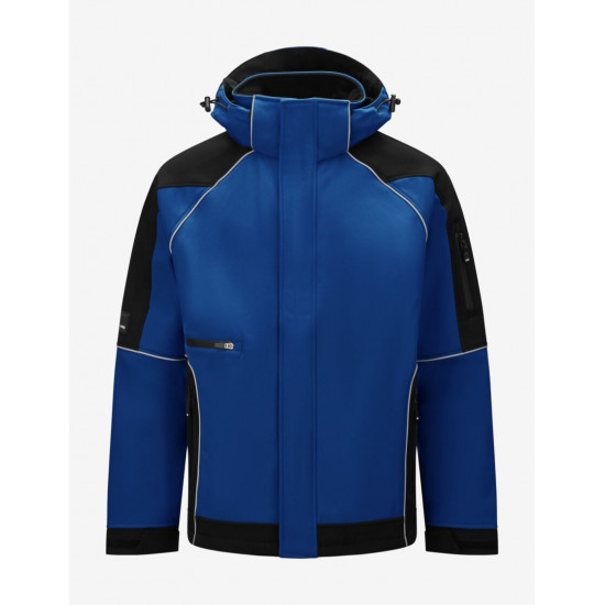 Walter, softshell jas, korenblauw-zwart