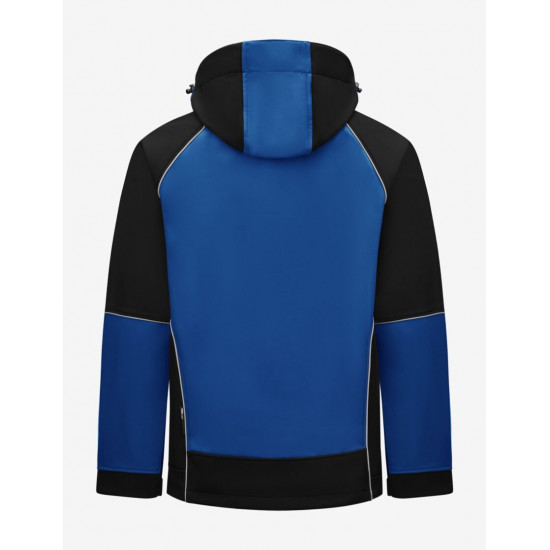 Walter, softshell jas, korenblauw-zwart