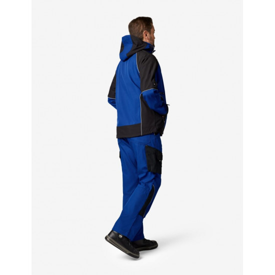 Walter, softshell jas, korenblauw-zwart