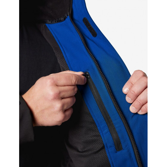 Walter, softshell jas, korenblauw-zwart