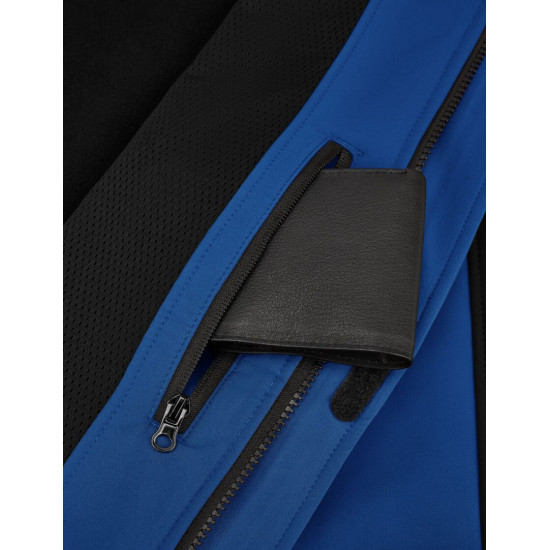 Walter, softshell jas, korenblauw-zwart