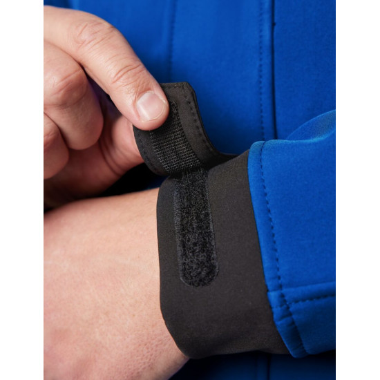 Walter, softshell jas, korenblauw-zwart