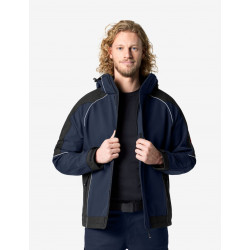 Walter, softshell jas, marine-zwart