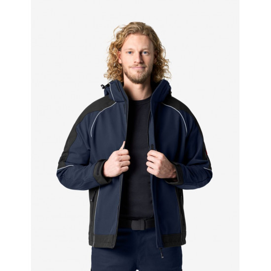 Walter, softshell jas, marine-zwart