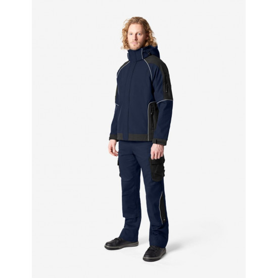 Walter, softshell jas, marine-zwart
