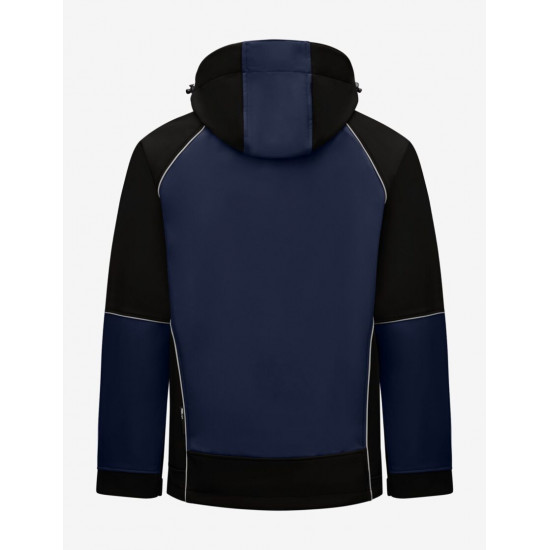 Walter, softshell jas, marine-zwart