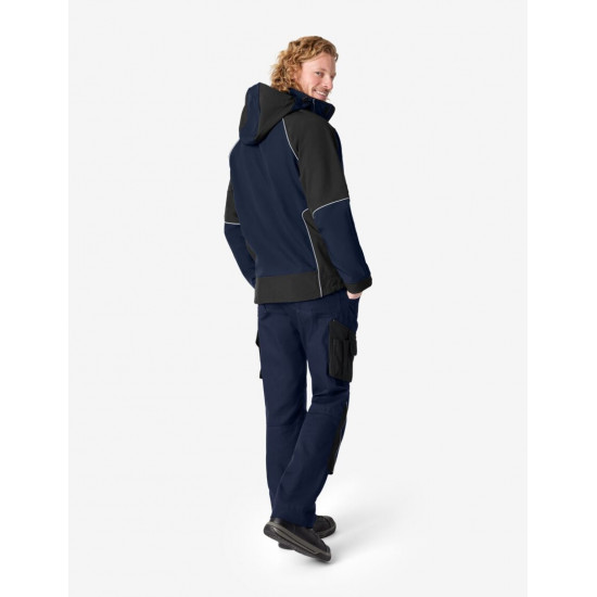 Walter, softshell jas, marine-zwart