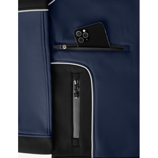 Walter, softshell jas, marine-zwart