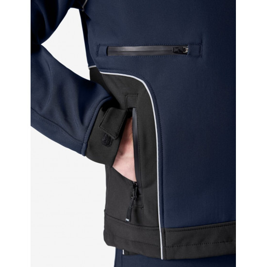 Walter, softshell jas, marine-zwart