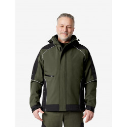Walter, softshell jas, olijf-zwart