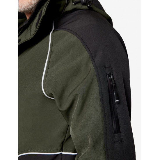 Walter, softshell jas, olijf-zwart