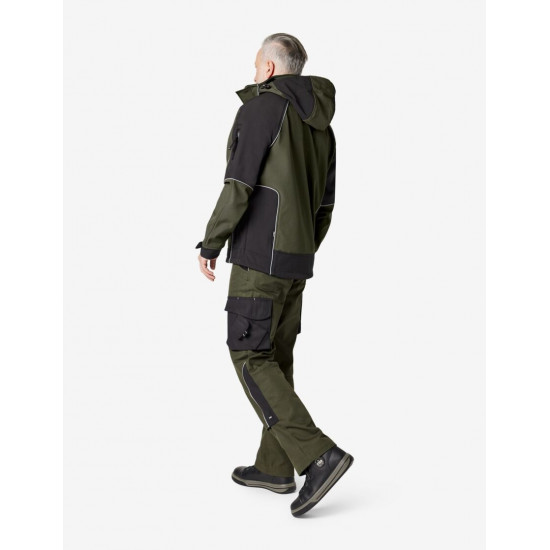 Walter, softshell jas, olijf-zwart