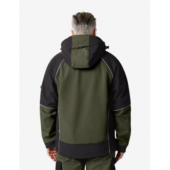 Walter, softshell jas, olijf-zwart