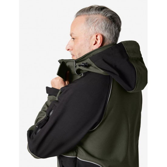 Walter, softshell jas, olijf-zwart