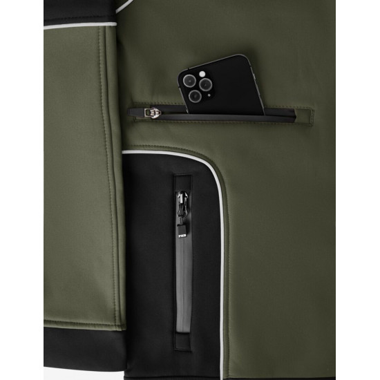 Walter, softshell jas, olijf-zwart