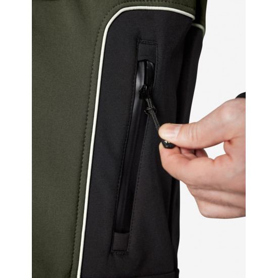 Walter, softshell jas, olijf-zwart