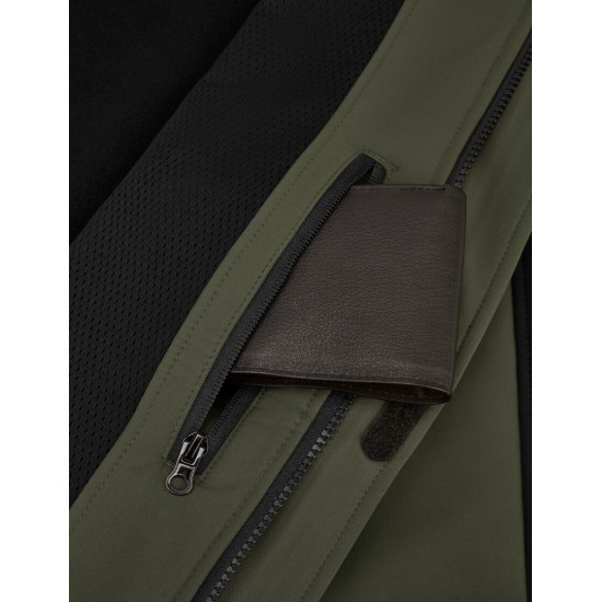 Walter, softshell jas, olijf-zwart
