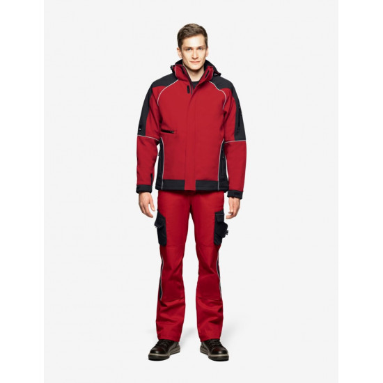 Walter, softshell jas, rood-zwart