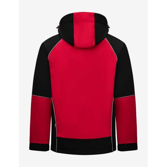 Walter, softshell jas, rood-zwart