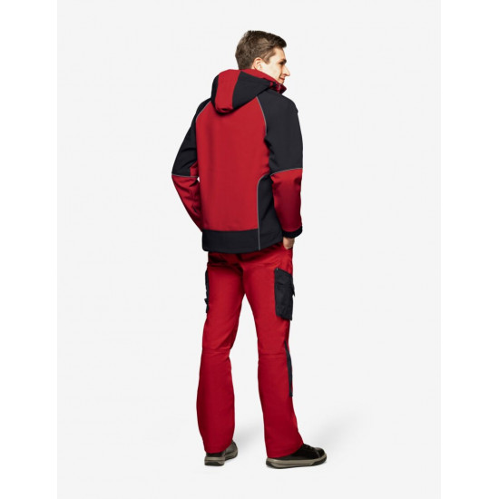 Walter, softshell jas, rood-zwart