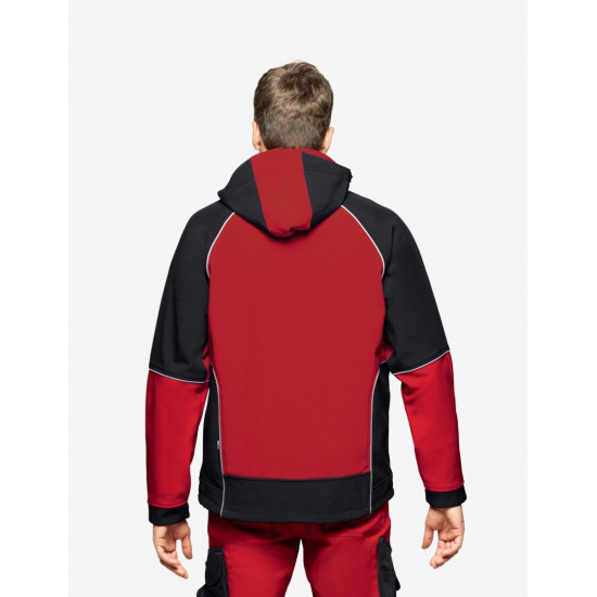 Walter, softshell jas, rood-zwart