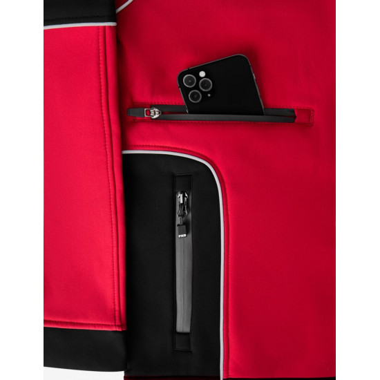 Walter, softshell jas, rood-zwart