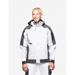 Walter, softshell jas, wit-antraciet