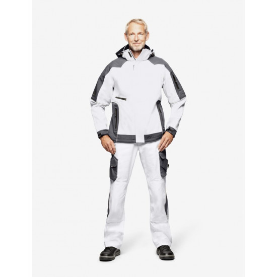 Walter, softshell jas, wit-antraciet