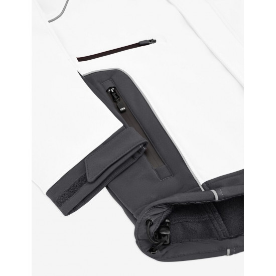 Walter, softshell jas, wit-antraciet