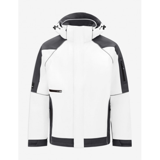 Walter, softshell jas, wit-antraciet