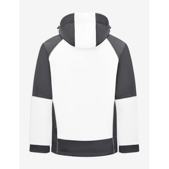 Walter, softshell jas, wit-antraciet