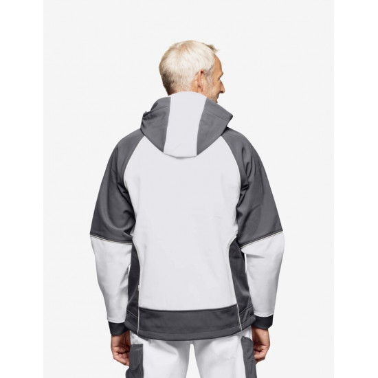 Walter, softshell jas, wit-antraciet