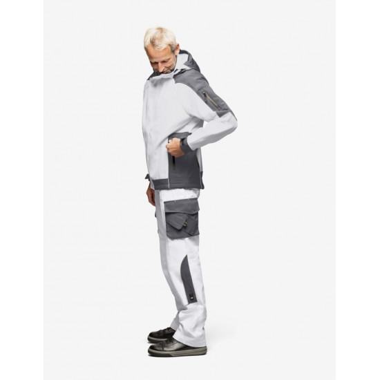 Walter, softshell jas, wit-antraciet