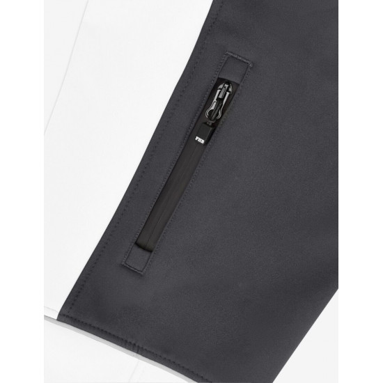 Walter, softshell jas, wit-antraciet