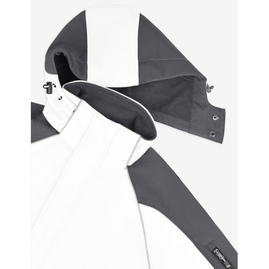 Walter, softshell jas, wit-antraciet
