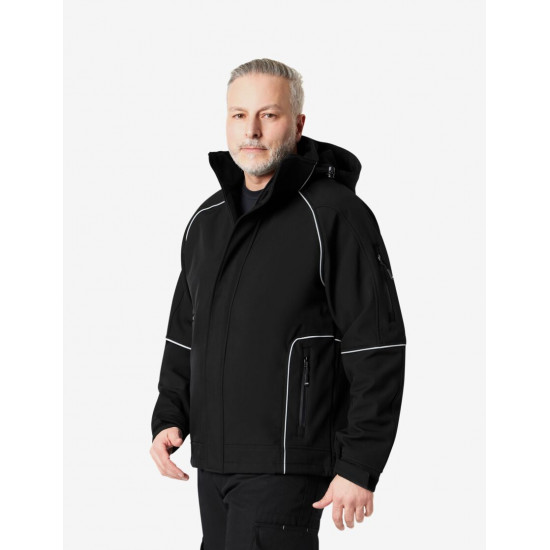 Walter, softshell jas, zwart