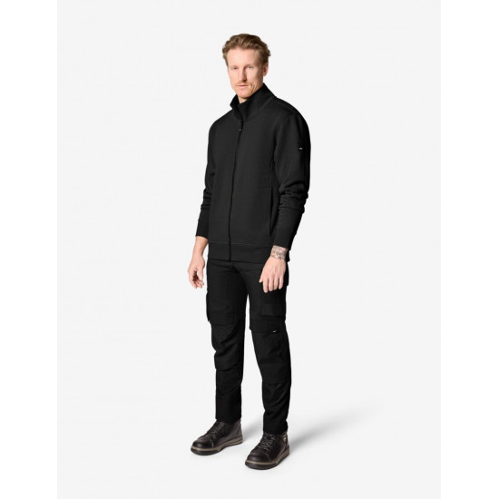 Eugen, sweater met rits, zwart Eugen, sweater met rits, zwart