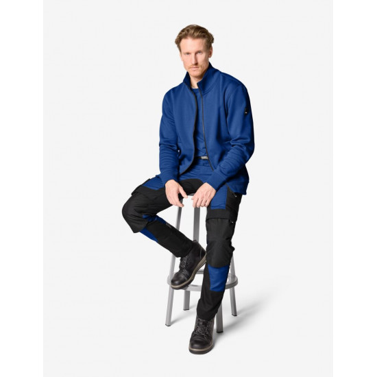 Eugen, sweater met rits, korenblauw Eugen, sweater met rits, korenblauw